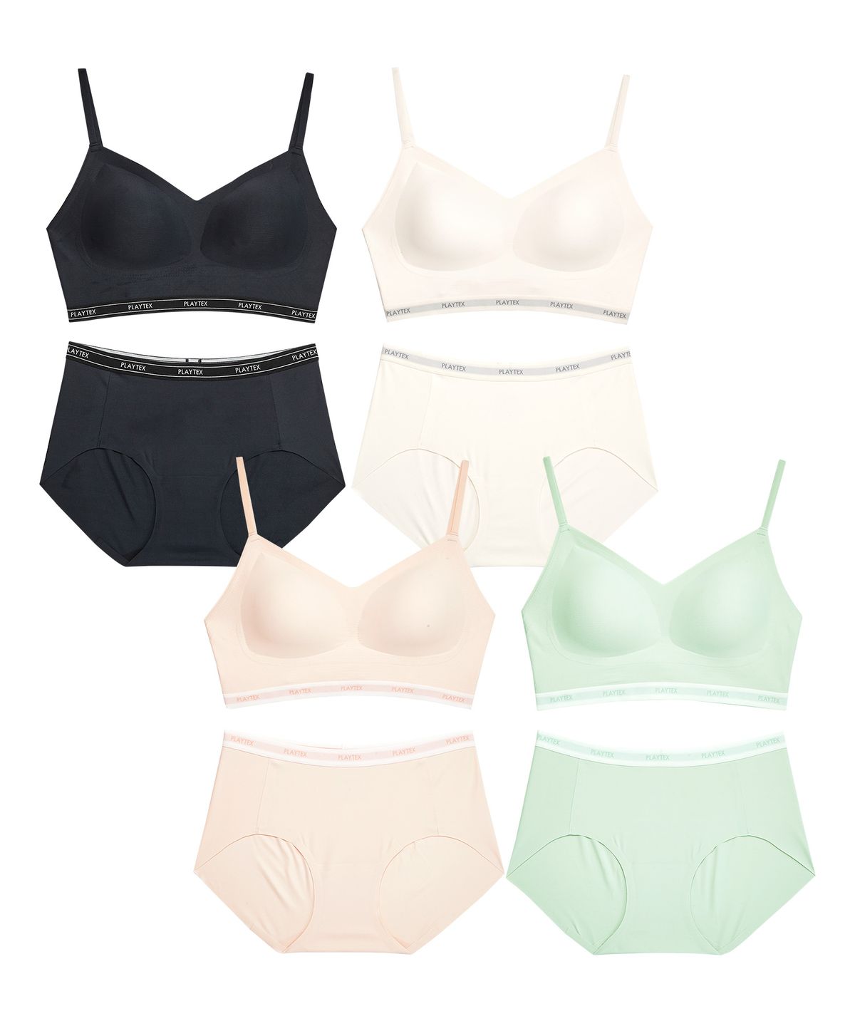 플레이텍스(PLAYTEX) [4PACK] 노와이어 퓨징 크롭탑 팬티 세트