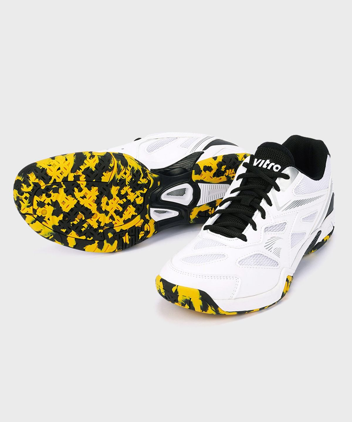 비트로(VITRO) 남녀공용 배드민턴 탁구화 피오르 (WHT/YELLOW)