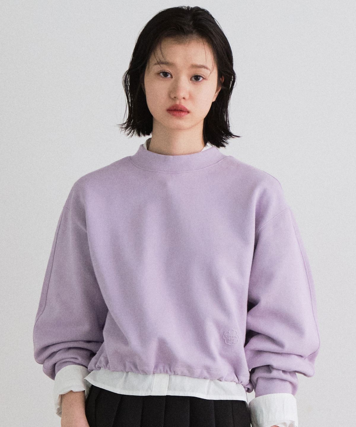 커버낫 우먼(COVERNAT WOMAN) 우먼 크롭 스트링 맨투맨 Lavender