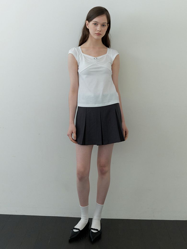 classic pleats skirt - dark gray