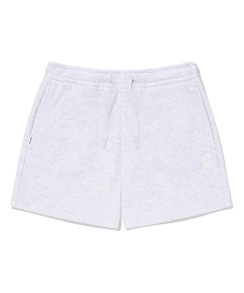 우먼 C 로고 엠보 스웻 쇼츠 Heather Gray