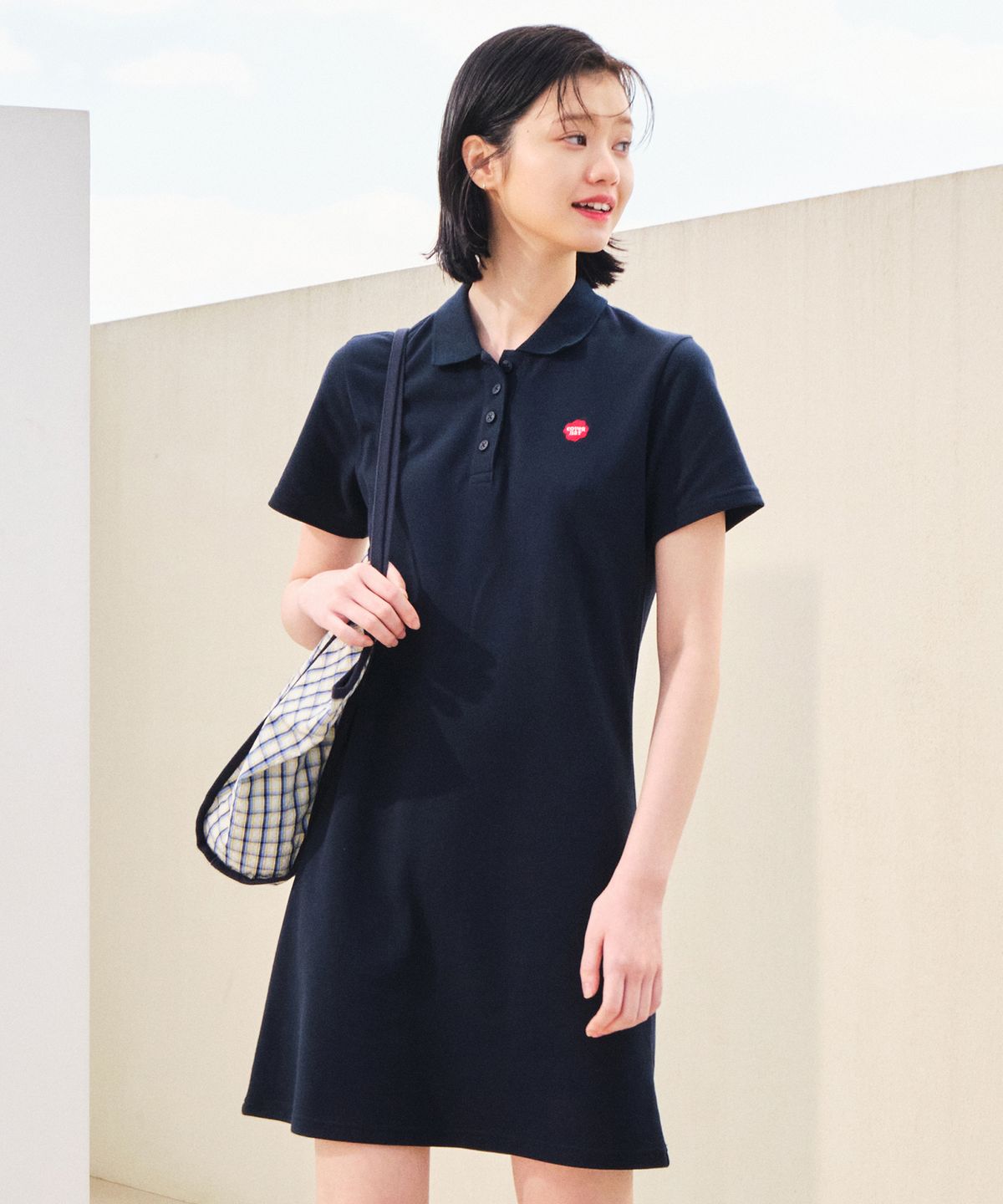 커버낫 우먼(COVERNAT WOMAN) 우먼 클로버하트 피케 원피스 Navy
