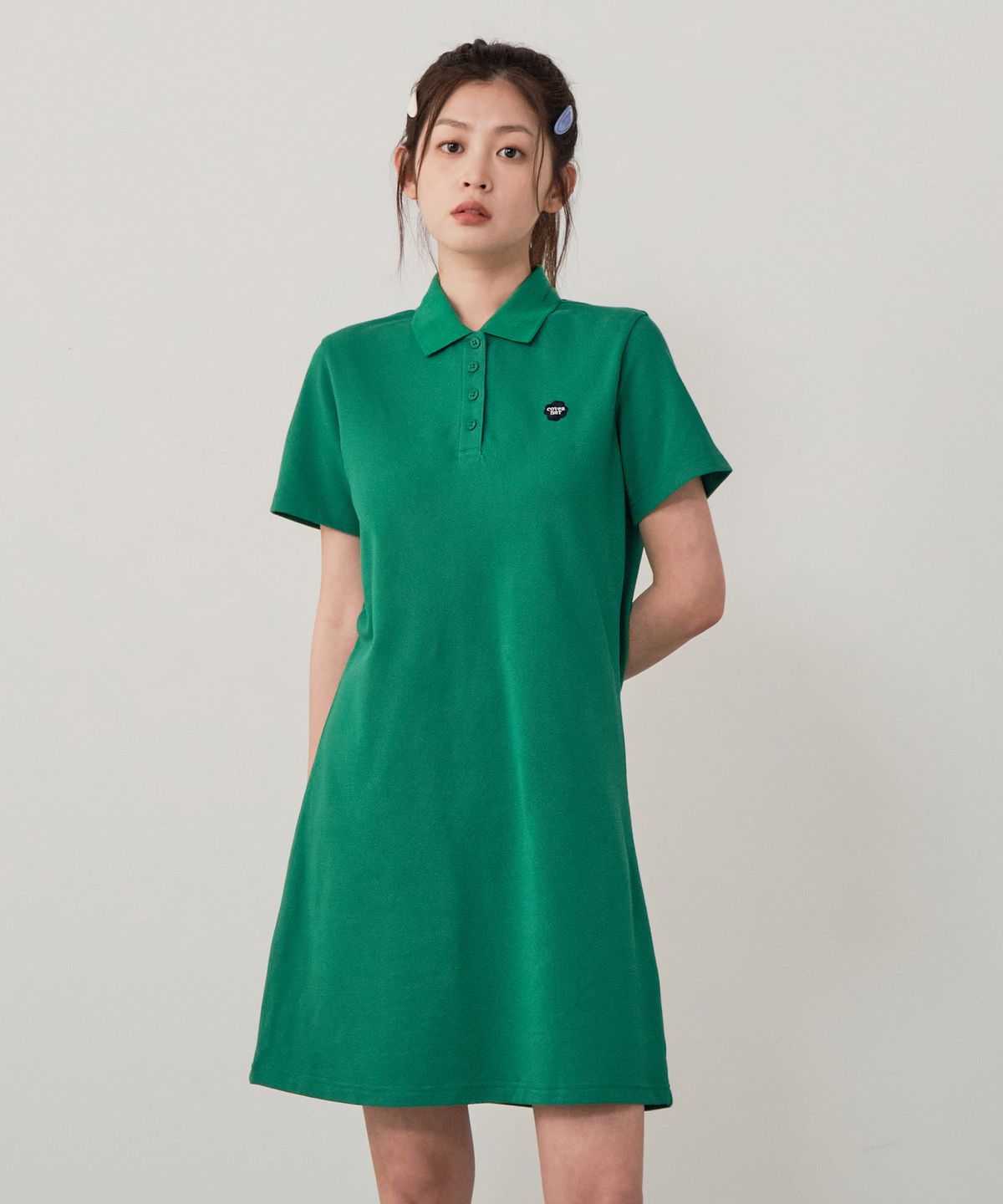 커버낫 우먼(COVERNAT WOMAN) 우먼 클로버하트 피케 원피스 Green