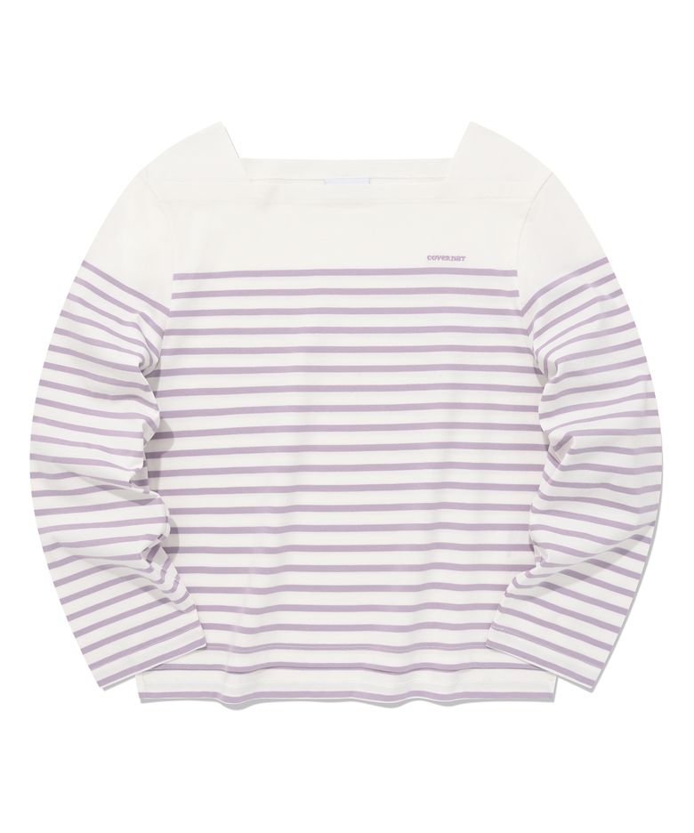우먼 스트라이프 롱슬리브 Lavender