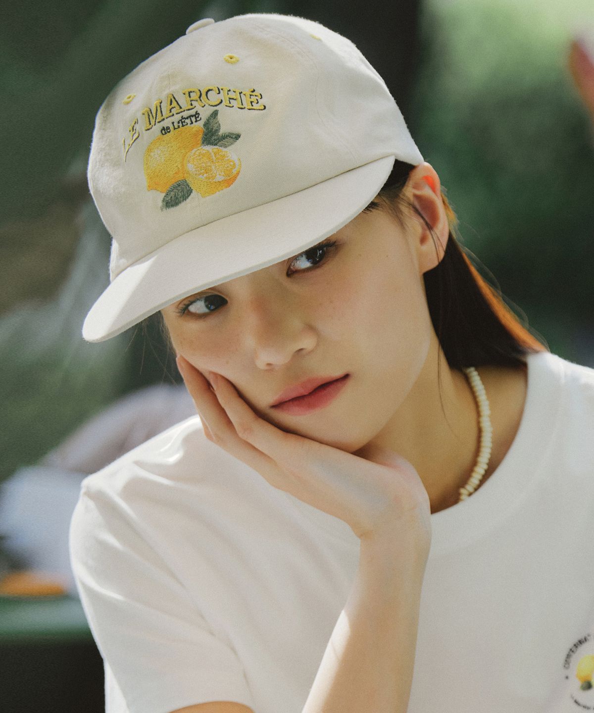 커버낫 우먼(COVERNAT WOMAN) COVERNAT X BOMARKET 자수포인트 볼캡 Ivory