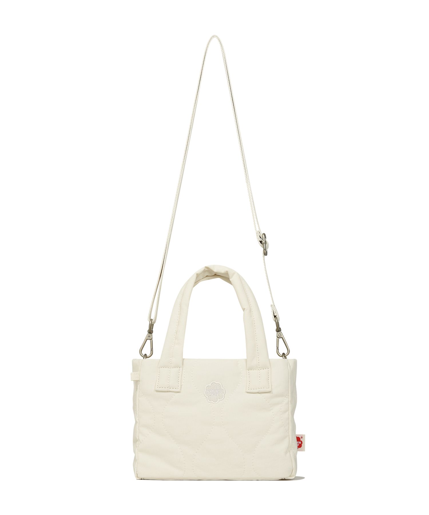 ★COVERNAT WOMAN★ Cloverheart knit tote bag ivory CO2402TB8 MUSINSA | COVERNAT WOMAN Clover Heart Quilted Small Tote Bag