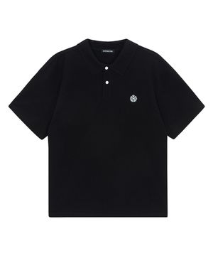 워시드 실켓 폴로 티셔츠 [블랙]