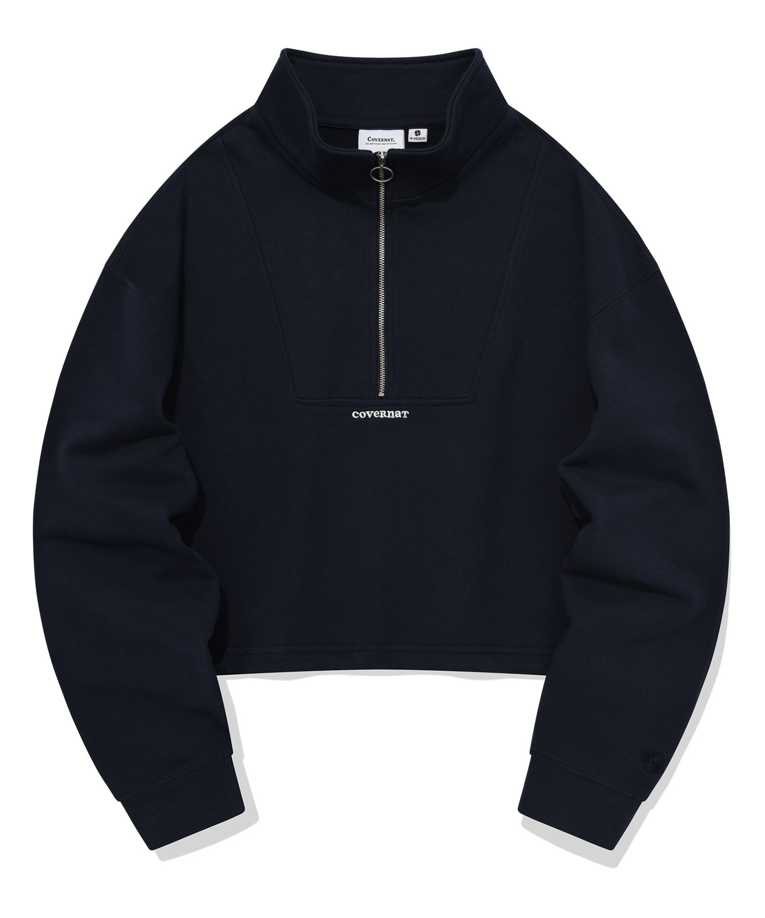 スウェット・トレーナー COVERNAT Lip Cara Half Zip-up Man to Man Navy MUSINSA | COVERNAT WOMAN Women's Half Zip-up String Man to