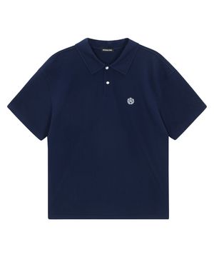워시드 실켓 폴로 티셔츠 [네이비]