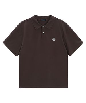 워시드 실켓 폴로 티셔츠 [브라운]