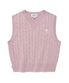 우먼 케이블 니트 베스트 Pink