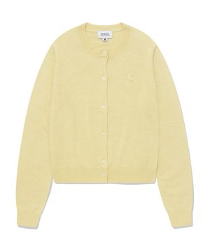 우먼 클로버하트 니트 가디건 Yellow