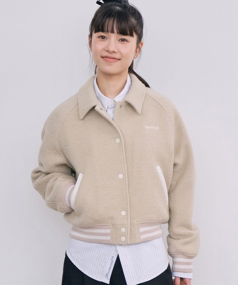 우먼 바시티 자켓 Beige
