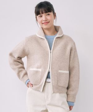우먼 플러피 집업 가디건 Oatmeal