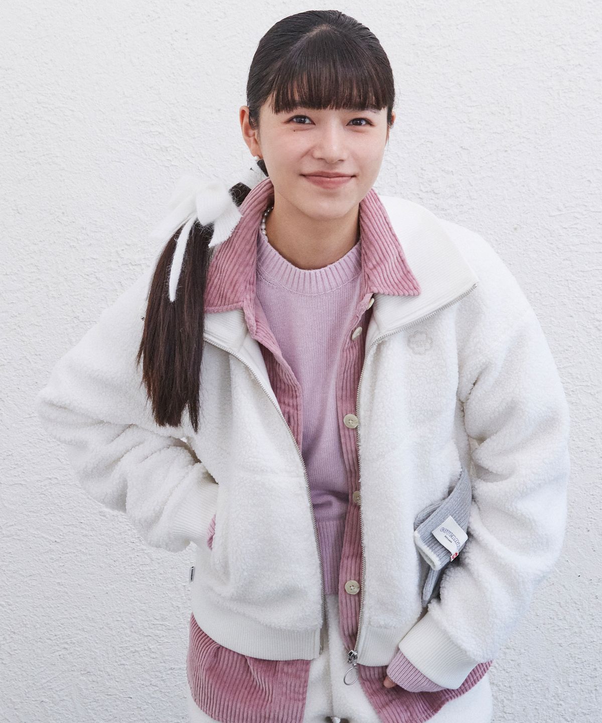 커버낫 우먼(COVERNAT WOMAN) 우먼 쉐르파 집업 자켓 Ivory