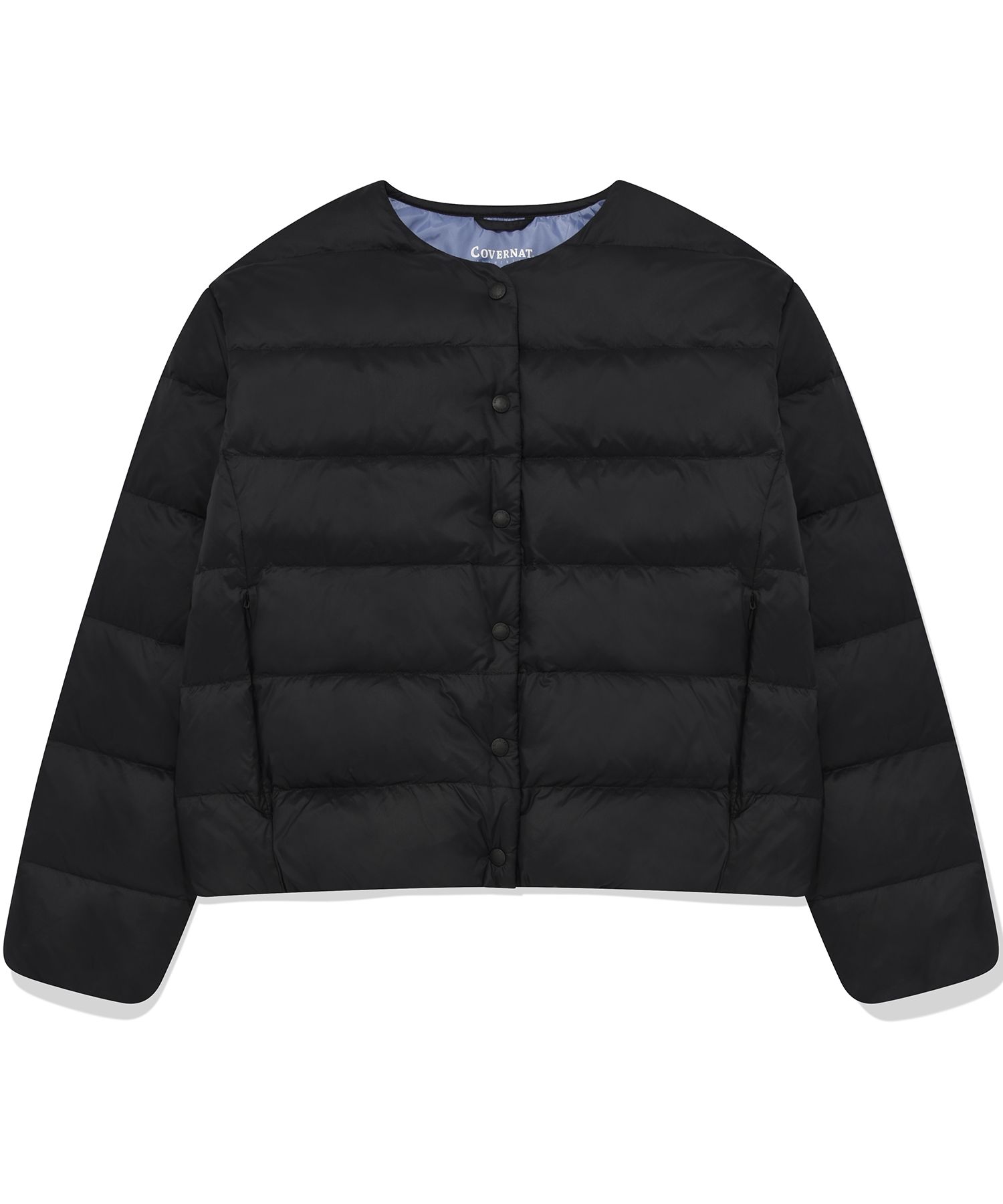 ダウンジャケット・コート COVERNAT Women's Coverlight Collarless Down Jumper Black CO2 Womens-Puffer-Jacket-Black-