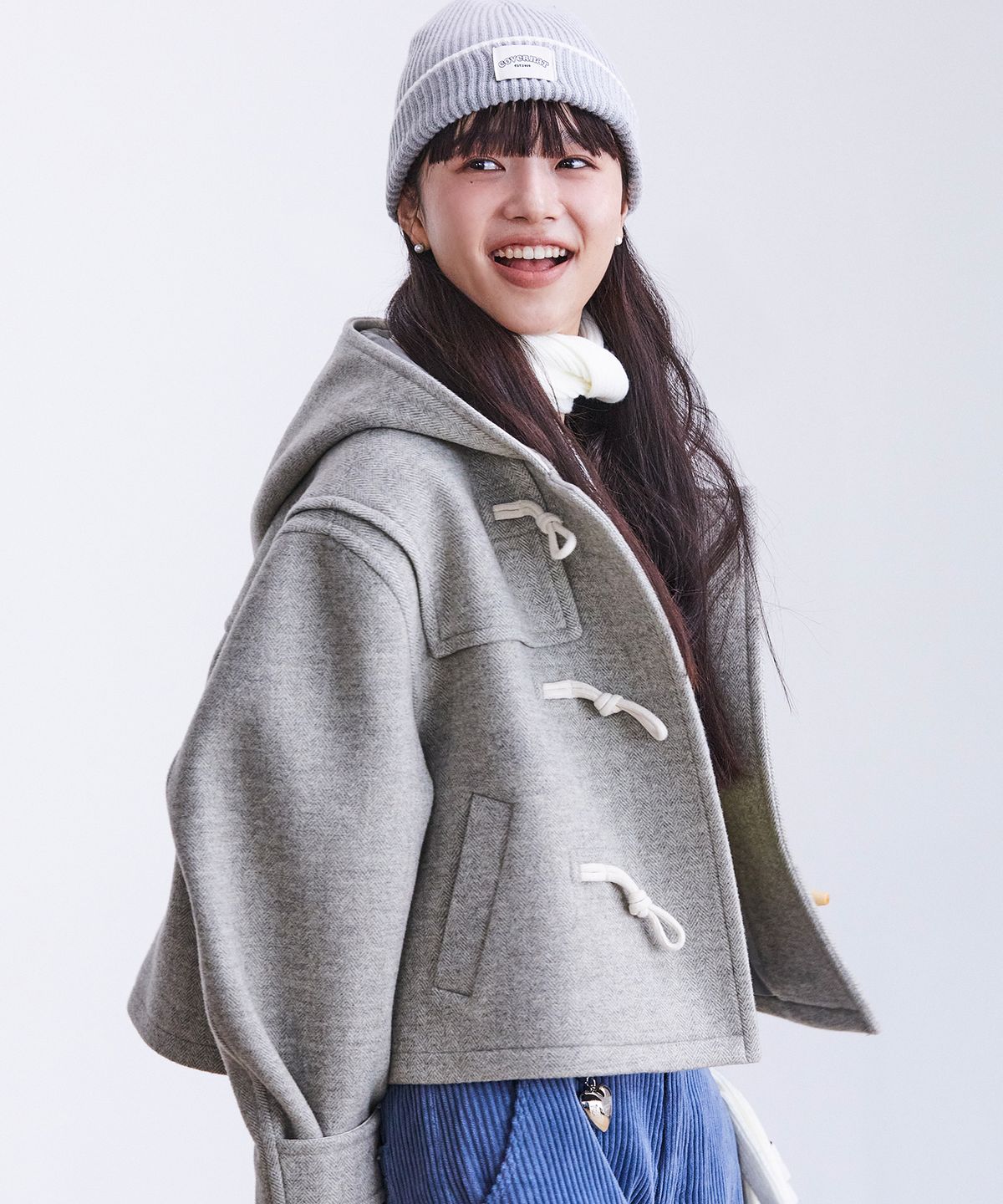 커버낫 우먼(COVERNAT WOMAN) 우먼 숏 더플 코트 Light Gray
