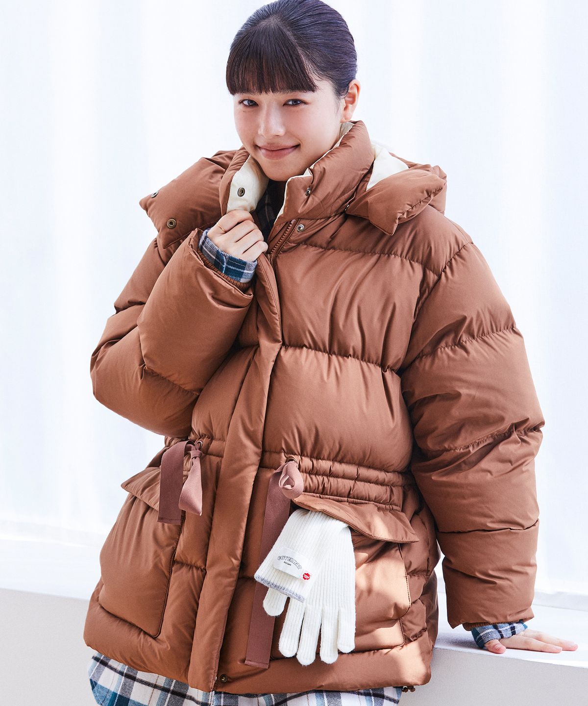 커버낫 우먼(COVERNAT WOMAN) 우먼 미드 헤비 다운 Brown
