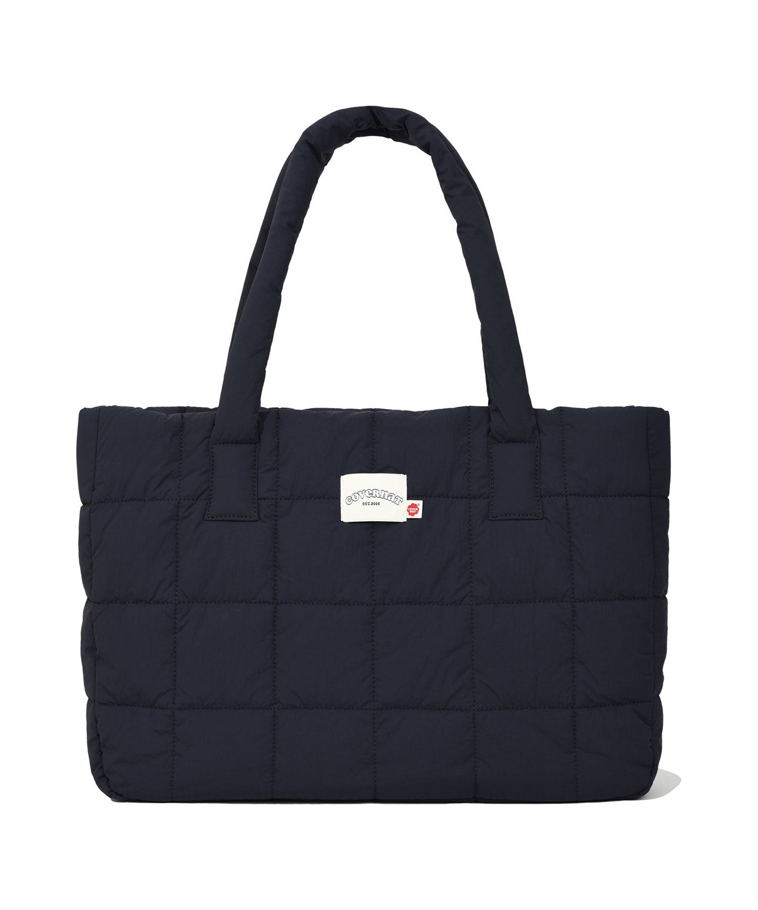 ★COVERNAT WOMAN★ Clover heart quilted big tote bag navy CO MUSINSA | COVERNAT WOMAN Clover Heart Quilted Big Tote Bag Navy