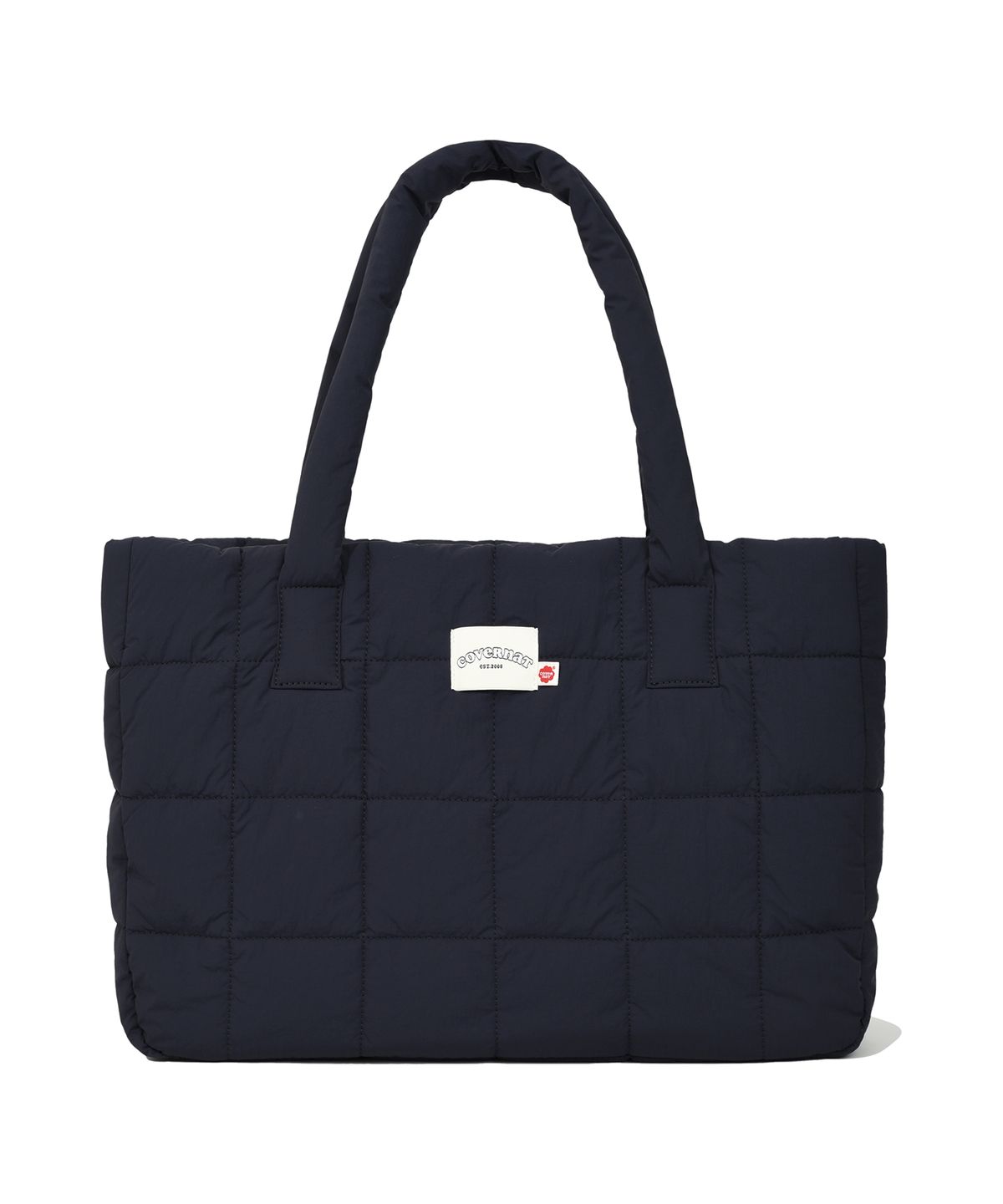 커버낫 우먼(COVERNAT WOMAN) 클로버하트 퀼팅 빅 토트백 Navy
