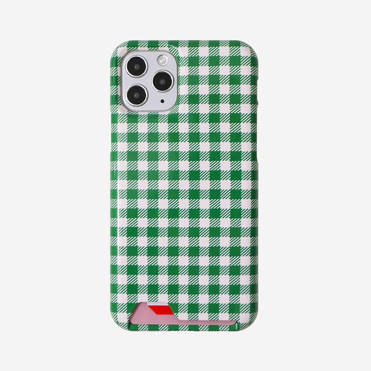 러브오낫(LOVE OR NOT) [무광]카드수납_Green Check Card Phonecase