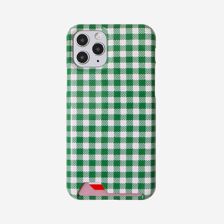 [무광]카드수납_Green Check Card Phonecase