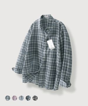 써머 링클 오션 체크남방 _5Color