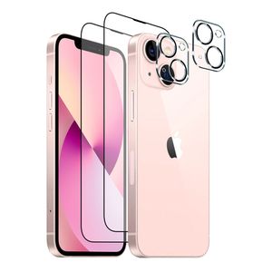 아이폰13 9H 지문인식 풀커버 액정보호필름 2매 + 카메라 렌즈 보호필름 2매