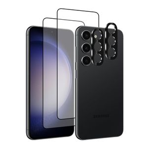 갤럭시S23 9H 지문인식 풀커버 액정보호필름 2매 + 카메라 렌즈 보호필름 2매