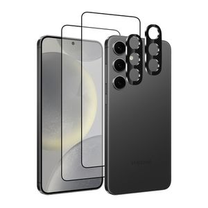 갤럭시S24 9H 지문인식 풀커버 액정보호필름 2매 + 카메라 렌즈 보호필름 2매