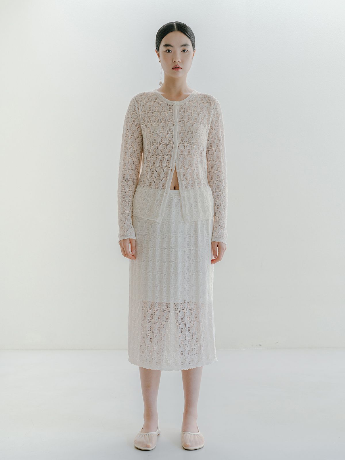 리플레인(REPLAIN) VISCOSE BLENDED LACE LAYERED SKIRT