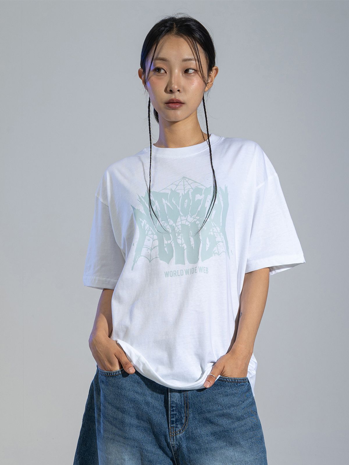 넷소셜클럽(NET SOCIAL CLUB) 월드 와이드 웹 반팔티 (화이트)