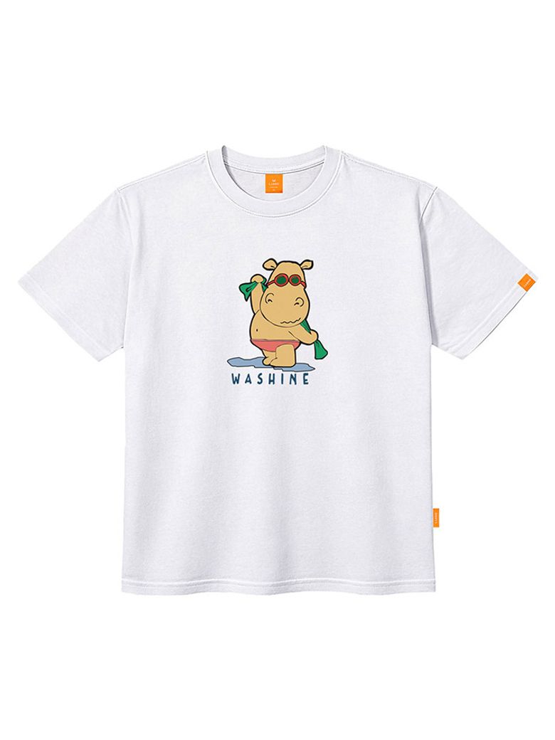 워싱히뽀 반팔티셔츠 남녀공용 빅사이즈 S~4XL
