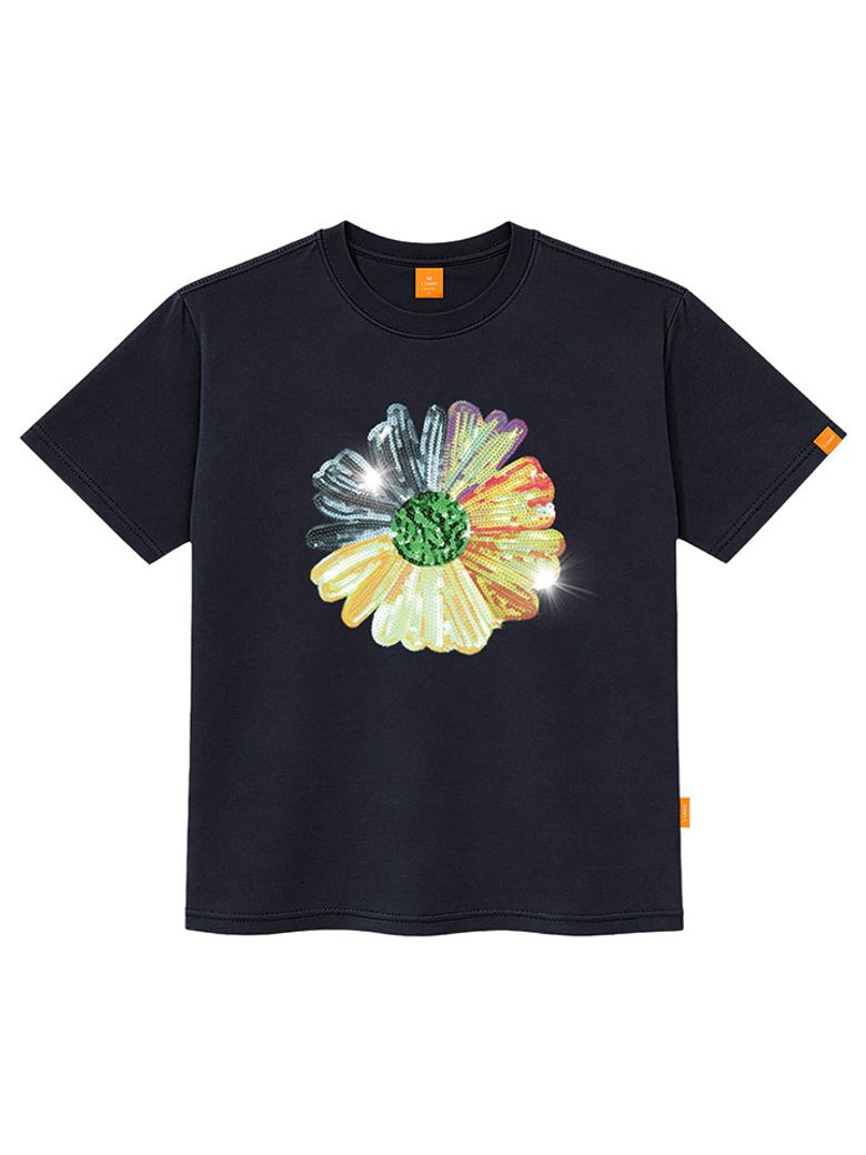 스팽글무지개꽃 반팔티셔츠 남녀공용 빅사이즈 S~4XL