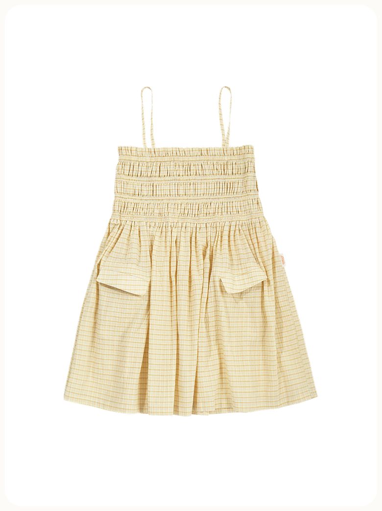 HS Two Poket Mini Dress_Yellow Check