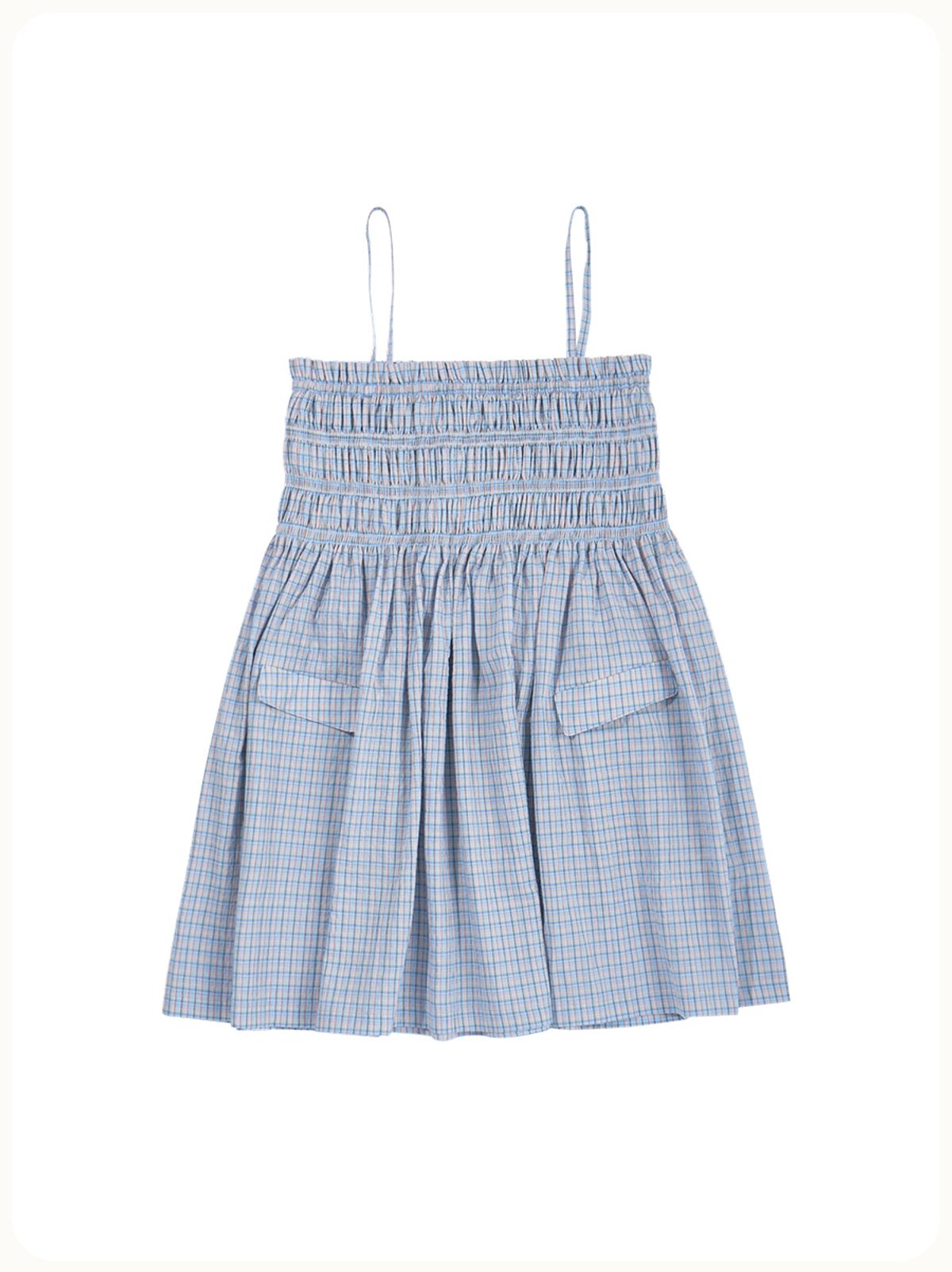 헬로 선라이즈(HELLO SUNRISE) HS Two Poket Mini Dress_Blue Check