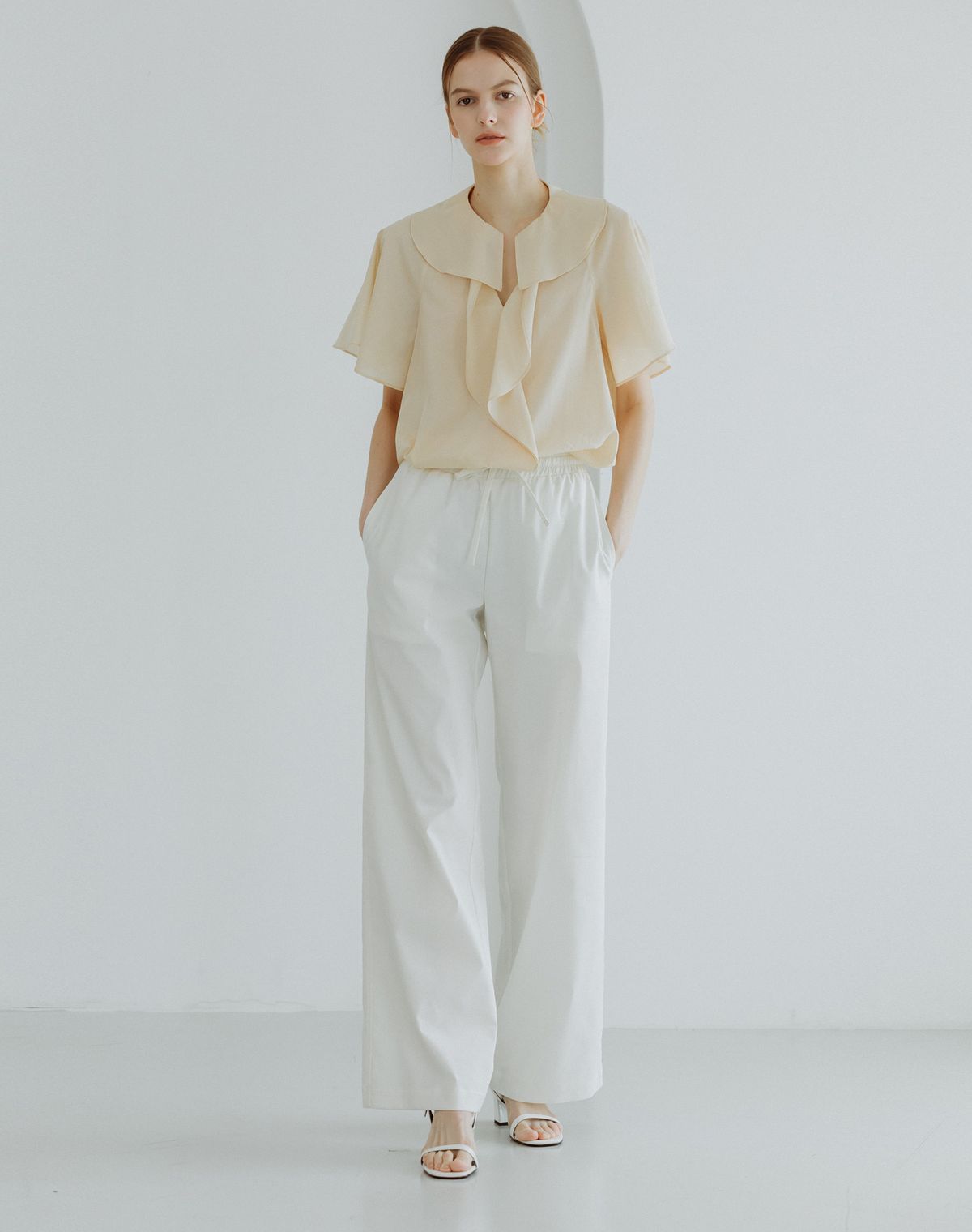지에마르(GIEMAR) 섬머 밴딩 팬츠 아이보리 SUMMER BANDING PANTS IVORY