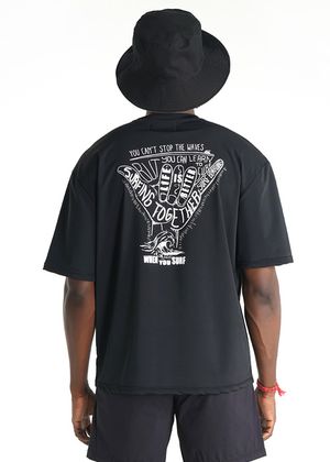 샤카 사인 래쉬가드 컴바인 티셔츠 AM1136 BK