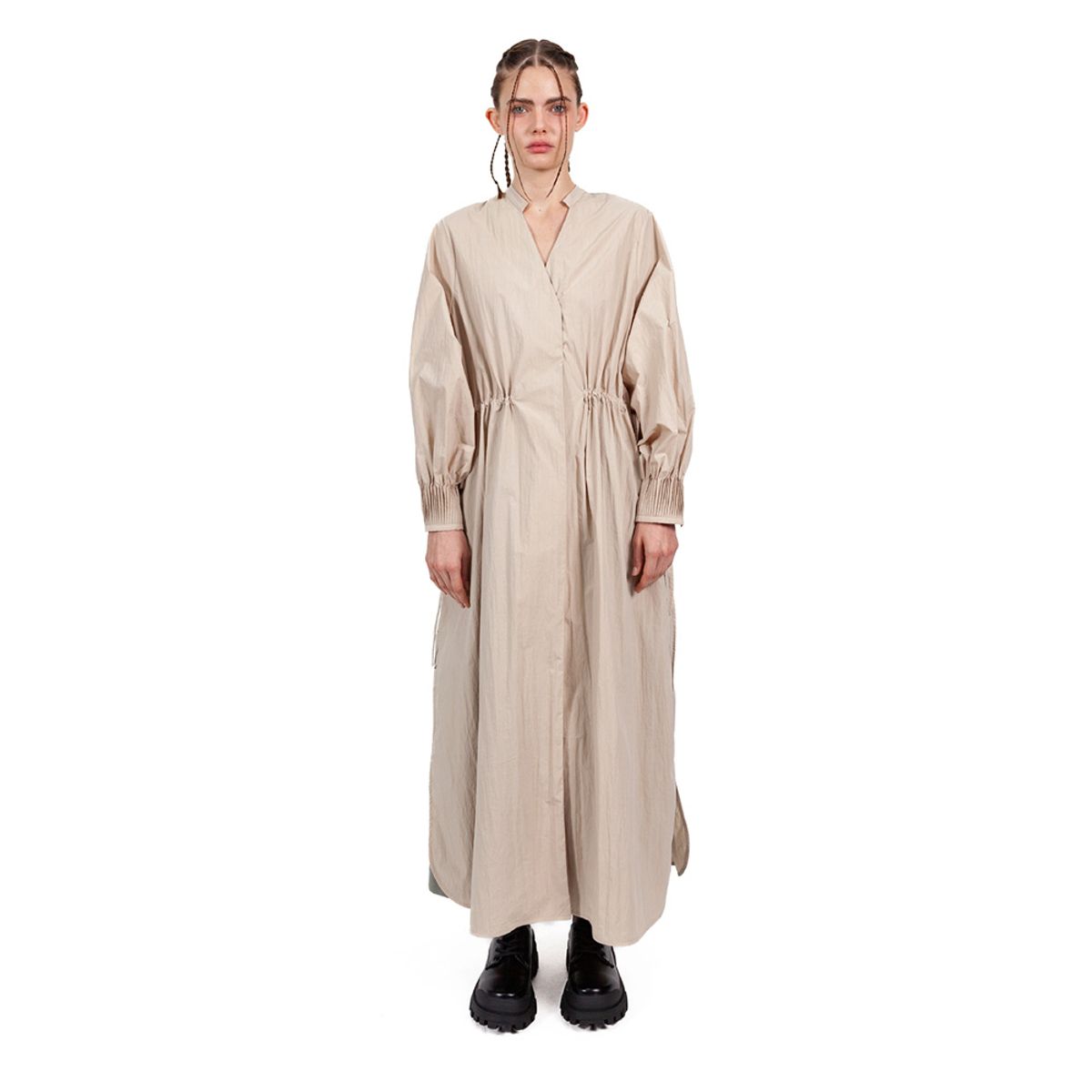 밀리우(MILIEUX) [MXM1FWDSL001BR]Woven Dress Long- Sleeve