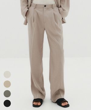 린넨 라이크 원턱 팬츠 - 4 COLOR