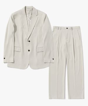 린넨 라이크 셋업 수트 오트밀