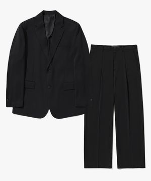 린넨 라이크 셋업 수트 블랙