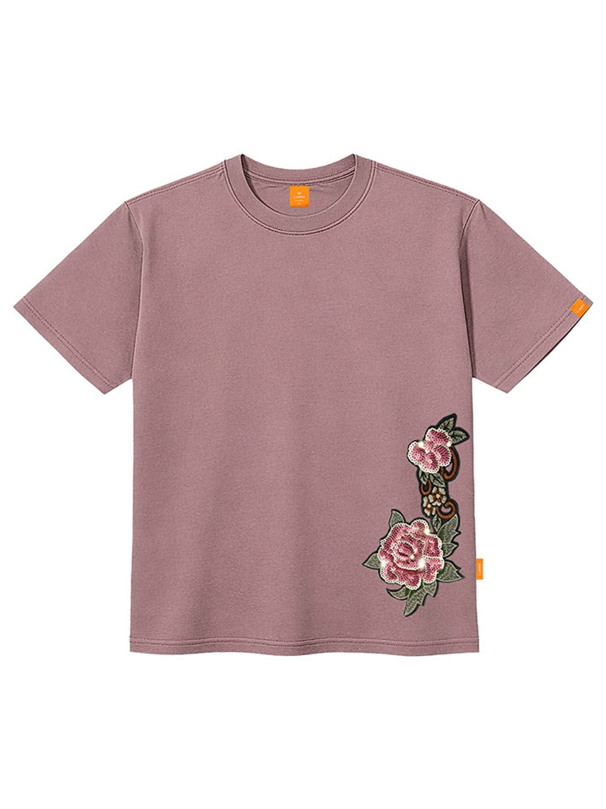 엘라모(LLAMO) 스팽글허리플라워 반팔티셔츠 남녀공용 빅사이즈 S~4XL