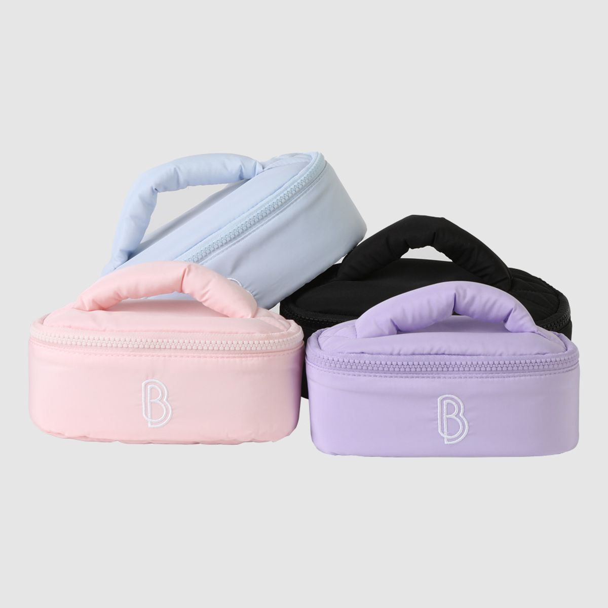 블랑블랙(BLANCBLACK) 마카롱 핸들 화장품 다용도 파우치