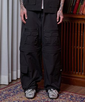 멀티 포켓 유틸리티 디테처블 팬츠 블랙