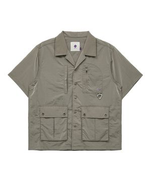멀티 포켓 유틸리티 반팔 셔츠 그레이