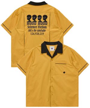 에일리언 아트웍 볼링 반팔 셔츠 옐로우