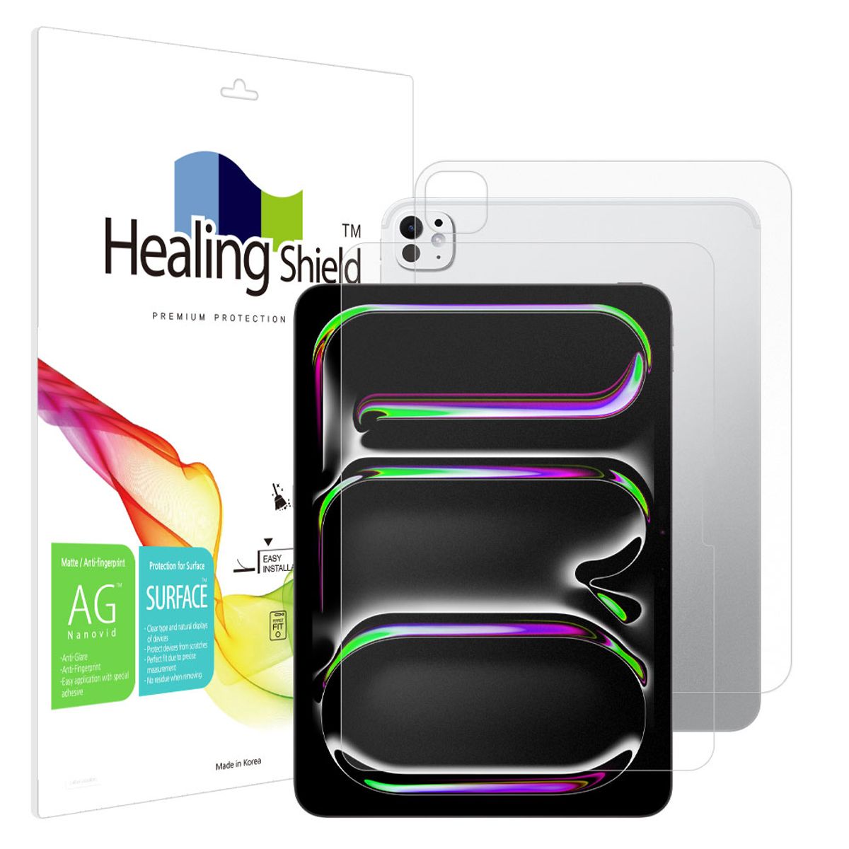 힐링쉴드(HEALINGSHIELD) 아이패드 프로 7세대 11 저반사 지문방지 액정보호필름1매 후면1매