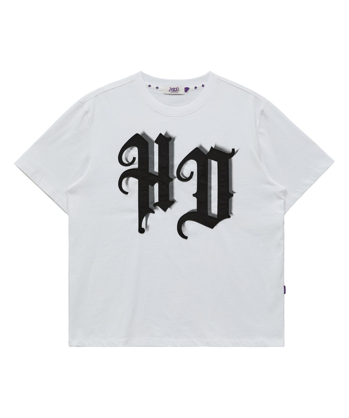 후드후드(HOODHOOD) HD 아플리케 반팔티셔츠 화이트