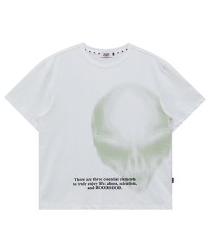 빅 페이스 에일리언 그래픽 반팔티셔츠 화이트